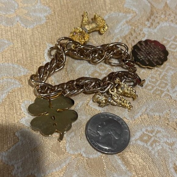 HOBCO House of Borvani 24K Gold Plated Charm BRACELET - Picture 6 of 9